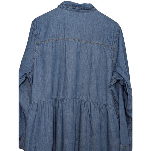 J Gee Denim Ruffle Shirt Dress Size 2X - Picture 7 of 8